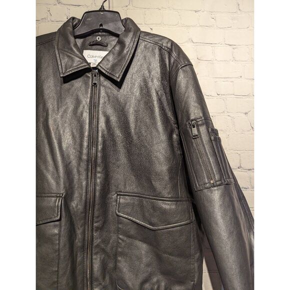 Calvin Klein vegan leather jacket size xl * - Picture 2 of 5